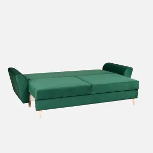 Sendi 3 Seater Sofa Bed with Storage - Green