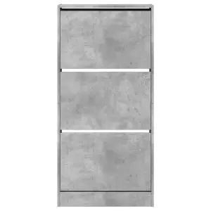 Shoe Cabinet Concrete Grey 60x21x125.5 cm Engineered Wood