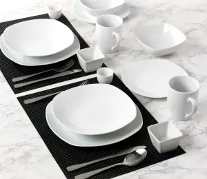 42Piece White Square Dinner Set