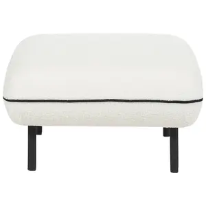 Boucle Sofa with Ottoman White TONSBERG