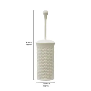 JVL Loop Toilet Brush and Rectangular Lidded Bin - White