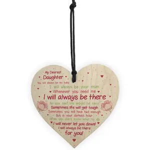 Red Ocean Daughter Gift Motivational Sign Wooden Heart Gift For Daughter From Mum Dad