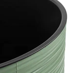 Round FURU Style Look Planter Tall Flower Plant Pot Indoor Outdoor Garden Decor Earth Green 250mm - 10"