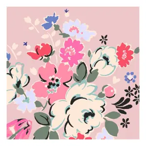 Cath Kidston Clifton Rose Glass Splashback SAMPLE - Pink (100x100mm)