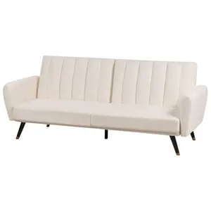 Beliani Glam Sofa Bed VIMMERBY Light Beige