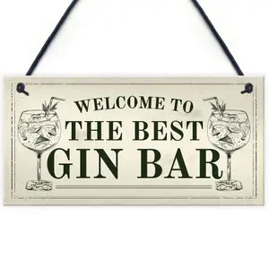 Best Gin Bar Sign Shabby Chic Home Bar Garden Summerhouse Sign Gift