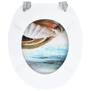 WC Toilet Seat with Lid MDF Muschel Design