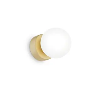 Luminosa PERLAGE Wall Lamp Brass, With Glass Shade