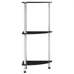 Berkfield 3-Tier Shelf Black 30x30x67 cm Tempered Glass