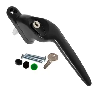 Yale Quartus Cranked Window Handle - Black, Right, 15mm