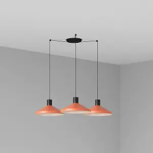 Luminosa Kombo Cluster Pendant Ceiling Light Orange, E27