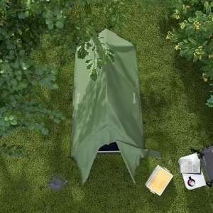 Outsunny Double Layer Camping Tent for 1-2 Man, 2000mm Waterproof, Green