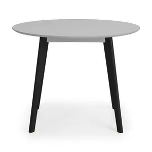 Aramis Round Solid Wood Base Dining Table Light Grey / Black