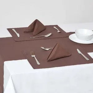 Homescapes Cotton Plain Chocolate Table Runner