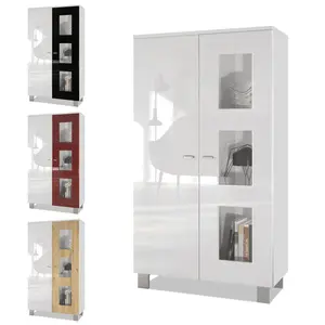 Display Cabinet Black/White / Without