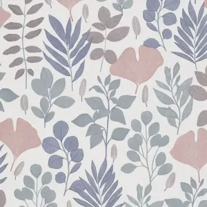 Erismann Summer Garden Floral Peach & Blue  Wallpaper 10425-07