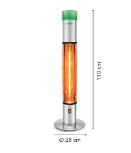 1.5kW Floor Standing Infrared Heater - Low Glare & 16 LED Colours