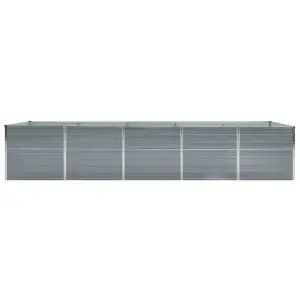 Berkfield Garden Raised Bed Galvanised Steel 400x80x77 cm Grey