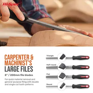 Hi-Spec 17pc Steel Metal Hand File & Needle File Tool Kit Set. Flat, Round & Triangle Files for DIY, Crafts & Wood Work