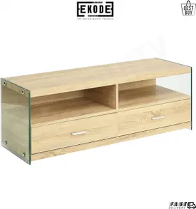 EKODE Modern TV Cabinet With 2 Drawers And Consoles For Storage