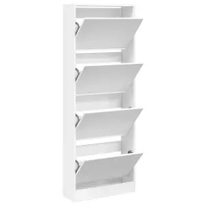 Shoe Cabinet White 60x21x163.5 cm Engineered Wood