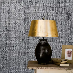 Galerie Perfecto 2 Silver Grey Weave Texture Textured Wallpaper