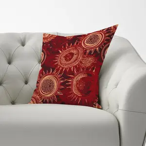 Abstract Red Moon and Sun Cushions 60cm x 60cm