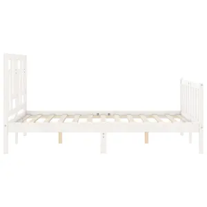 Berkfield Bed Frame with Headboard White 140x200 cm Solid Wood