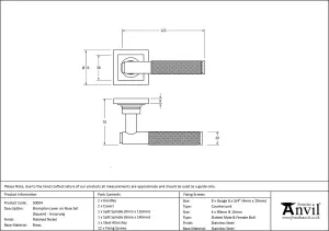 From The Anvil Polished Nickel Brompton Lever on Rose Set (Square) - Unsprung