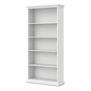 Paris 4 Shelves Tall Bookcase  in White