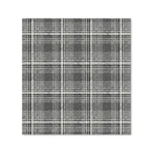 Monochrome Textured Checked Pattern Premium Glass Kitchen Splashback W600mm x H600mm