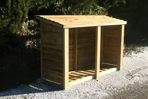 Heavy Duty Log Store - Timber - L67 x W190 x H150 cm - Minimal Assembly Required