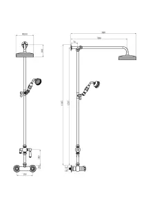 Traditional Exposed Thermostatic Shower Valve & Kit (1 Outlet) - Chrome - Balterley