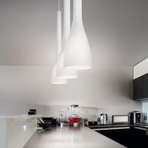 Luminosa Flut 1 Light Small Ceiling Pendant White, E14