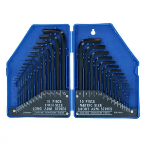 Metric and Imperial SAE AF Allen Hex Keys 0.7mm-10mm 30pc