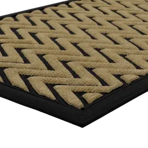 JVL Vienna Rubber Backed Scraper Doormat, 60x90cm, Zigzag