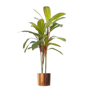 100cm Artificial Realistic Dracaena Tropical Plant with Copper Metal Plater