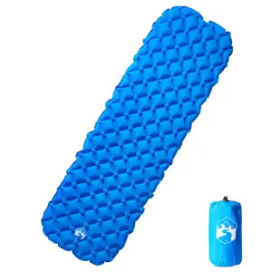 Inflating Camping Mattress 1-Person Blue 190x58x6 cm