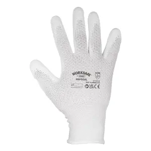 Worksafe White Precision Grip Gloves X-Large Size 6 Pairs Pack SSP50XL/6