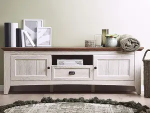 Beliani Retro TV Stand White NASHVILLE