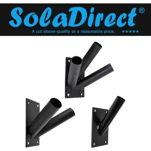 Single Flag Pole Holder - Wall Mounted Flag Pole Bracket, Powder Coated (Black), Rust and Weather Resistant, Heavy Duty