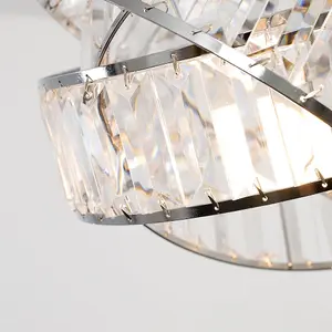 ValueLights Hudson Polished Chrome and Clear Acrylic Jewel Intertwined Rings Design Ceiling Pendant Light Shade