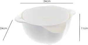 CALITEK Colander Strainer Set with Detachable Plastic 1.3L Rotatable Bowl White