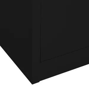 Berkfield Office Cabinet Black 90x40x180 cm Steel