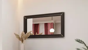 Sophisticated Black Wall Mirror H640mm W1200mm D30mm - Bold Design for Contemporary Spaces