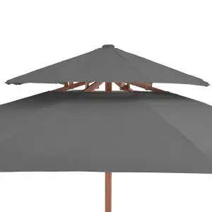 Berkfield Double Decker Parasol with Wooden Pole 270 cm Anthracite