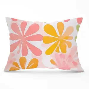 Yellow And Pink Flowers Cushions 33cm x 48cm