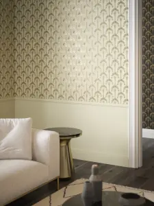 Arthouse Palm Palace Cream & Gold Wallpaper