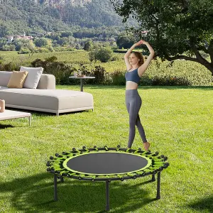 40 Inch Black  Green Round Garden Trampoline Fitness Trampoline for Kids and Adults