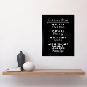 Toilet Rules Sign - Single Picture Frame Art Prints